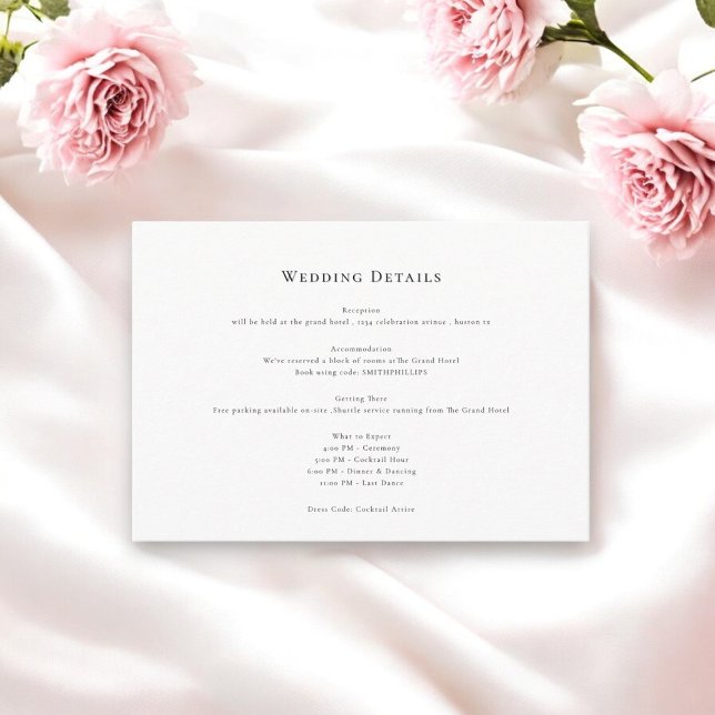  Elegant clean minimal wedding details  Enclosure Card (Creator Uploaded)