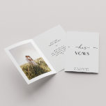 Elegant clean minimalist photo wedding. His Vows Card<br><div class="desc">Black and white elegant clean minimalist wedding "His Vows" Card with photo.</div>