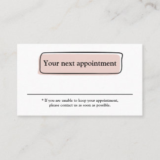 Elegant Clean Pastel Beauty Salon Appointment Card