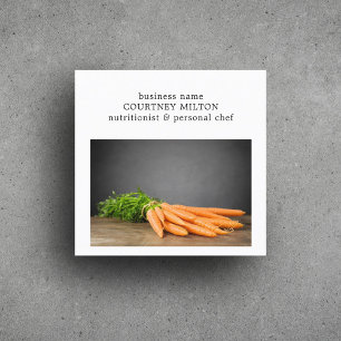 Elegant Clean Personal Chef Nutritionist Carrots Square Business Card