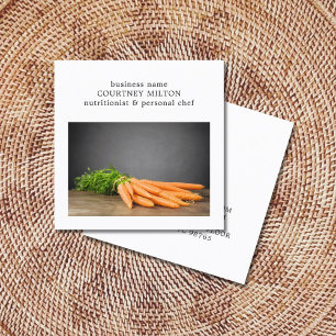 Elegant Clean Personal Chef Nutritionist Carrots Square Business Card