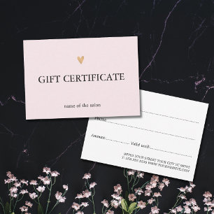 Elegant Clean Rose Faux Gold Heart Beauty Salon
