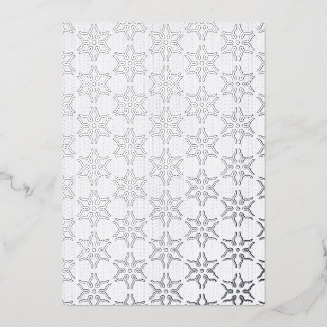 Elegant, Clean Silver foil snowflake card  (Front)