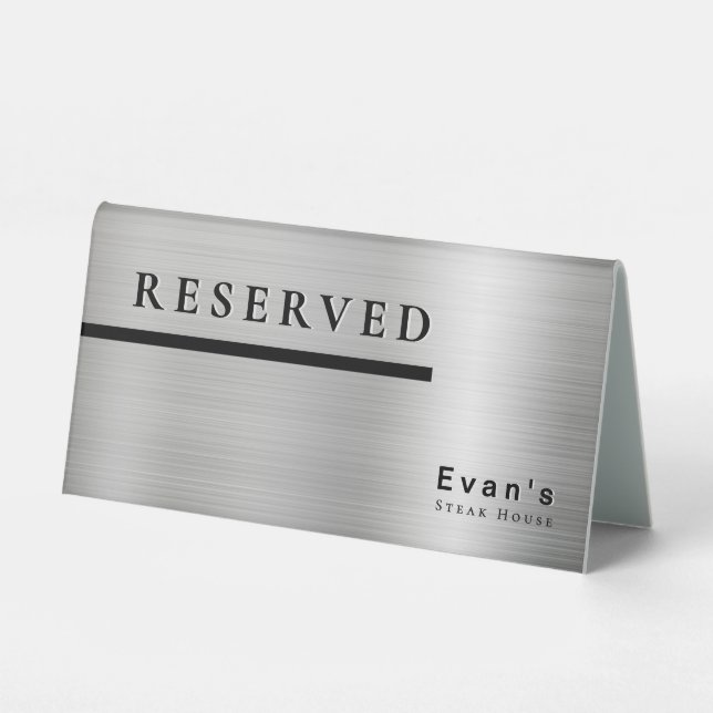 Elegant Clean Silver Shiny Typography Reserved (Front)