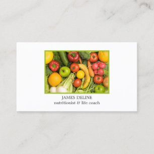 Elegant Clean Vegetables Nutrition Specialist Business Card