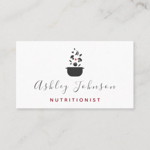 Elegant Clean Vegetables & Pot Nutritionist White  Business Card