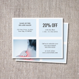 Elegant Clean White Blue Photo Massage Therapist Flyer