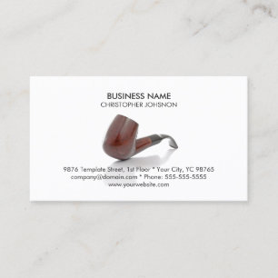 Elegant Clean White Pipe Photo Business Card