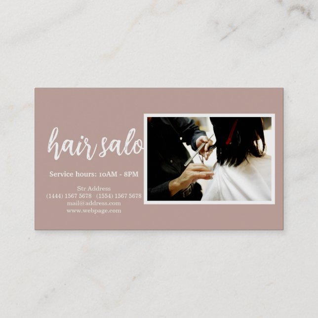 Elegant Clean White Scissors Hair Stylist Business Card (Back)