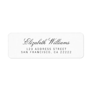 Elegant Clean White Simple Return Address Labels