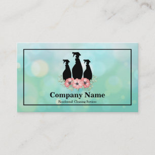 Elegant Cleaning Service Glitter Bokeh Business Ca Business Card