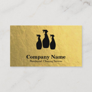 Elegant Cleaning Service Glitter Bokeh Business Card