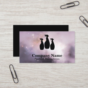 Elegant Cleaning Service Glitter Watercolor Business Card