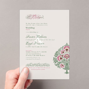 Elegant Clear Acrylic Wedding Invitation Islamic