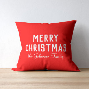 Elegant Clear Classic Red Christmas Cushion