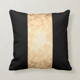 elegant clear faux gold and black stripes cushion