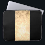 elegant clear faux gold and black stripes laptop sleeve<br><div class="desc">Minimalist,  modern and stylish design representing faux gold stripe on a black background.</div>