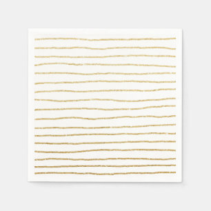 elegant clear faux gold glitter stripes pattern napkin