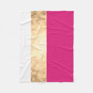 elegant clear faux gold pink white stripes fleece blanket