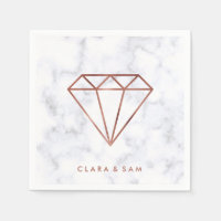 elegant clear faux rose gold diamond white marble