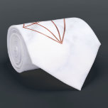 elegant clear faux rose gold diamond white marble tie<br><div class="desc">Modern and trendy design featuring faux rose gold diamond and white marble.</div>