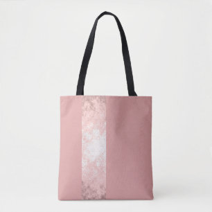 elegant clear faux rose gold pink stripes tote bag