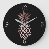 elegant clear faux rose gold tropical pineapple