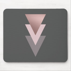 elegant clear rose gold foil geometric triangles mouse mat