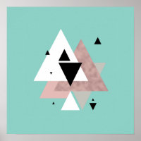 elegant clear rose gold mint geometric triangles