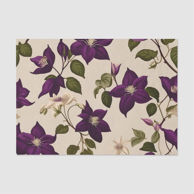 Elegant Clematis Vine Tissue Paper (Front)