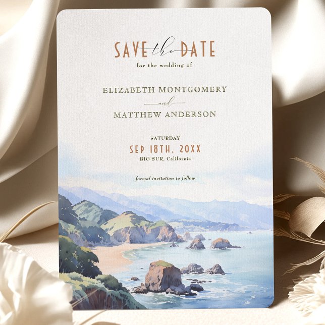 Elegant Cliffside Save the Date Card - Big Sur, CA (Creator Uploaded)