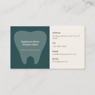 Elegant Clinical Dentist Practice Appointment Business Card
