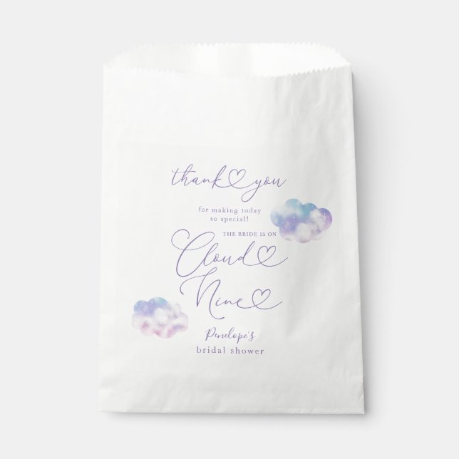 Elegant Cloud Nine Bridal Shower  Favour Bags (Front)