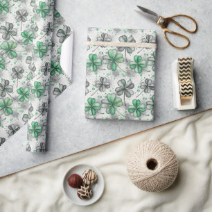 Elegant Clover Luck St. Patrick’s Day Wrapping Paper