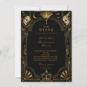 Elegant Clown Halloween Party Invitation