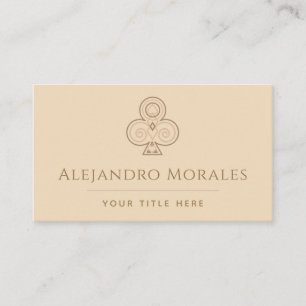 Elegant Club Logo Card Game Casino Theme Beige