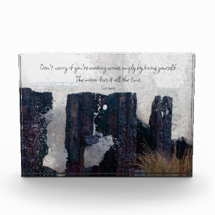 Elegant Coastal Beach Motivational Art Photo Block