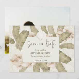 Elegant Coastal Beach Photo Save The Date