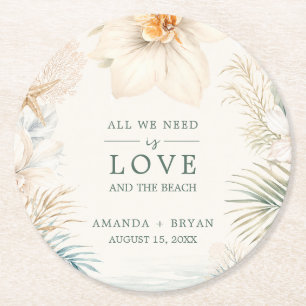 Elegant Coastal Beach Wedding Coasters