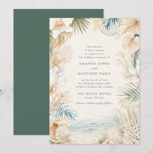 Elegant Coastal Beach Wedding Invite