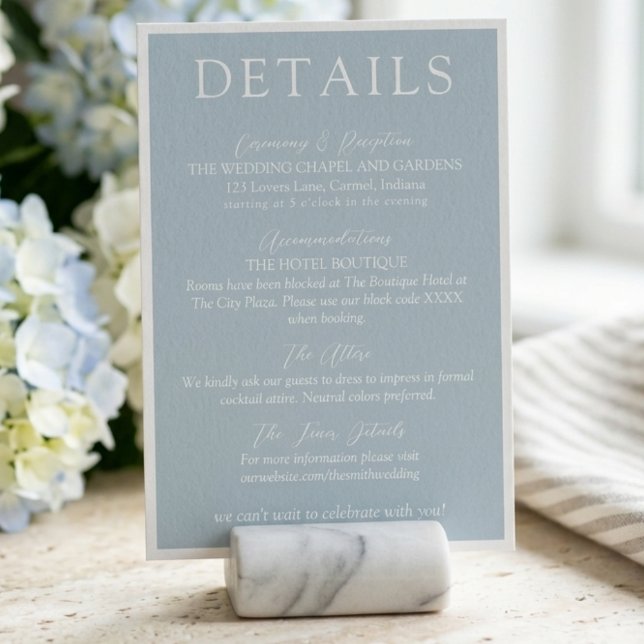 Elegant Coastal Blue Script Wedding Enclosure Card (Elegant Coastal Blue Script Wedding Enclosure Card)
