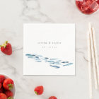 Elegant Coastal Blue Watercolor Fish Wedding