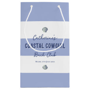 Elegant Coastal Cowgirl Soft Blue White Stripes Small Gift Bag