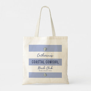Elegant Coastal Cowgirl Soft Blue White Stripes   Tote Bag