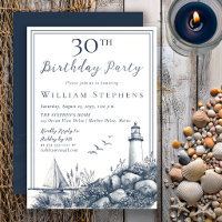 Elegant Coastal Lighthouse 30th Birthday Party