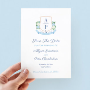Elegant Coastal Monogram Wedding Save The Date