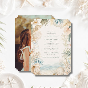 Elegant Coastal Photo Beach Wedding Invite