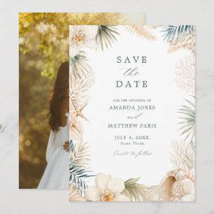 Elegant Coastal Photo Beach Wedding Save The Date