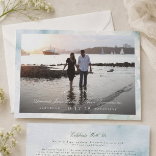 Elegant Coastal Photo Watercolor Save the Date