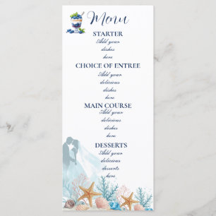 Elegant Coastal Romance Beach Wedding Menu